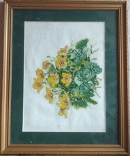 Framed floral embroidery - framed,