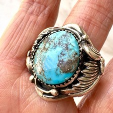 Navajo Turquoise Mens Ring Sz