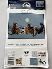 DMC Cats Chorus Unfinished Cross Stitch Panel Kit 10"x8" Thread/Instructions