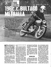 1963 BULTACO 'Metralla' 196cc Vintage Motor Cycle Magazine Report Cutting