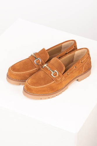 Ladies suede loafers chunky - suede,