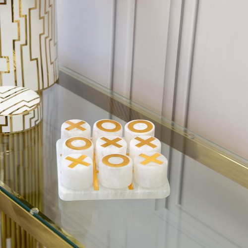 White natural stone gold - white,