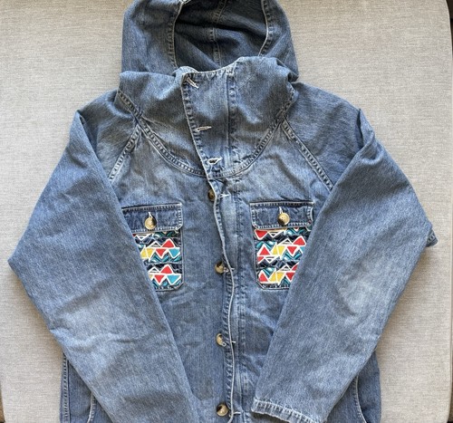 Diem embroidered hooded jean - embroidered,