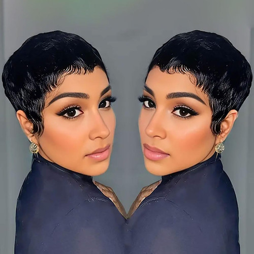 Pixie cut wig human - cut,