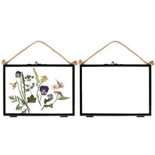 2x Hanging Metal Photo Frames Vintage Floating Picture Display 7" x 5" Black