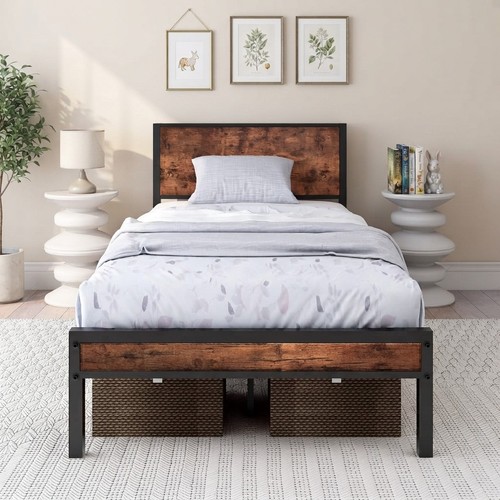 Elegant single bed frame - single, with