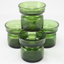 4x Vintage Dansk Green Glass