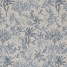 Linen Look Fabric Blue Bird