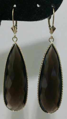 14k yellow gold smokey - gold, topaz