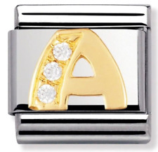 SALE: Nomination Stainless Steel 18ct CZ Gold charm initial/letters RRP £54.00