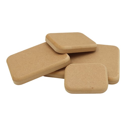 Wooden mdf rectangle rounded - wooden,