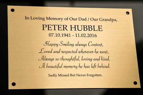 Engraved memorial plaque - engraved,