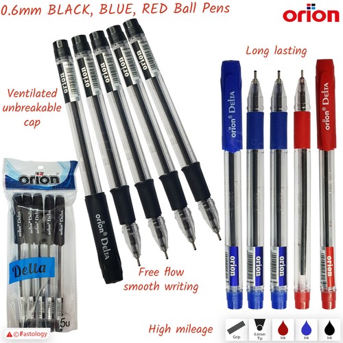 Black blue red ballpoint pens - ballpoint,