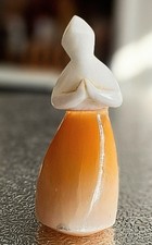 Vintage Russian Selenite & Alabaster Figurine – Woman in Shawl, USSR folk art.