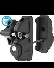 Two Sided Gate Latch with 2 Independent Latching Hooks for Added Security, Key L