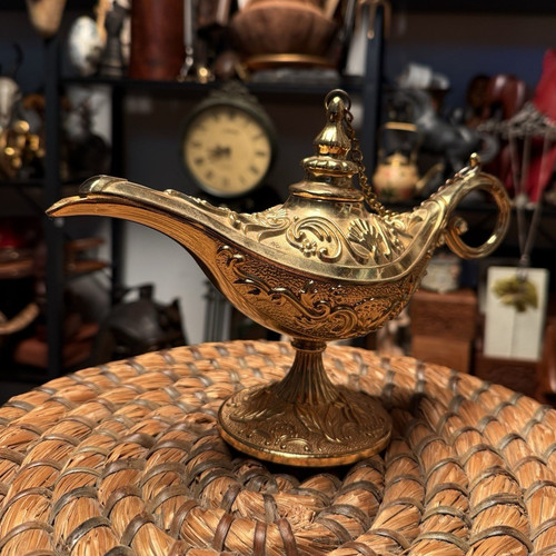 Vintage brass aladdin genie - brass,