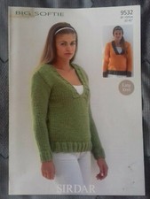 Knitting Pattern - Sirdar Lady's Sweaters, Big Softie, 9532 (200122)