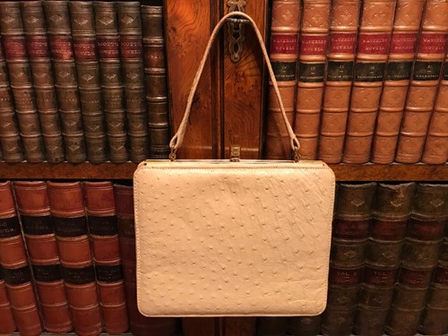 Vintage cream beige ostrich - vintage,