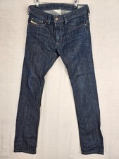 Diesel Jeans Mens Blue Thavar Slim Skinny Fit Dark Wash Stretch Denim W30 L30