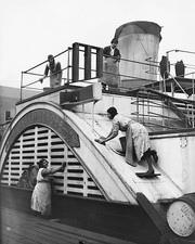 Cleaners at work on the