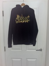 N-Dubz Flame Pullover Hoodie Unisex Size L Black