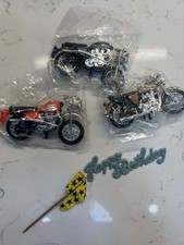 3 Vintage Motorcycle Cake Cup