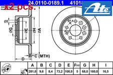 X2 PCS REAR BRAKE DISC SET