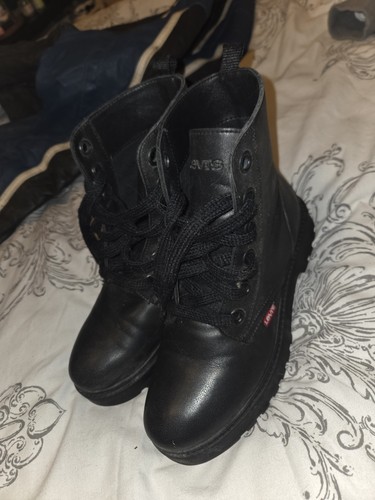 Genuine black leather levi - black,