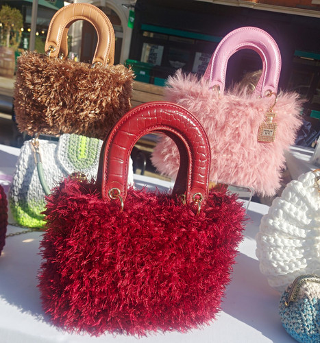 Handmade red crochet faux - red,