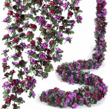 Artificial Trailing Rose Garland Flower Ivy Vine Fern Floral Leaf Wedding Party