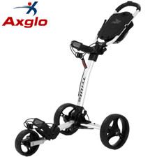 AXGLO 2025 TRILITE 3 WHEELED GOLF PUSH TROLLEY +FREE ACCESSORY PACK -WHITE/BLACK