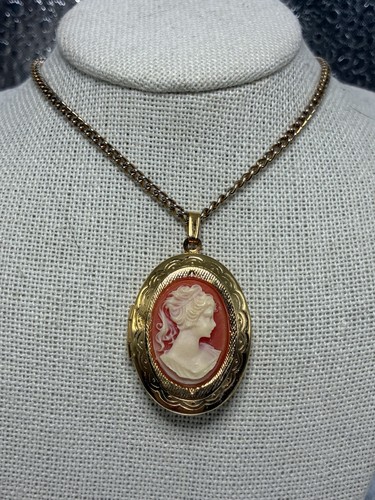 Cameo locket necklace - cameo,