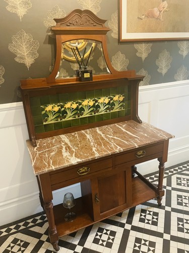 Antique art nouveau marble top - antique,