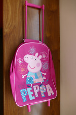 Pink Peppa Pig Trolley Travel Case/Cabin Bag Pull Along With Wheels -USED VGC