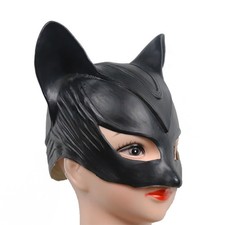Halloween Cosplay Costume Woman Super Hero Catwoman Latex Mask Batman Returns