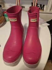 HUNTER WELLIES WELLINGTON BOOTS LADIES SIZE 7, SHORT, PINK