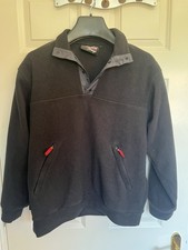 Musto Snugs Fleece Men's Small 44" Polartec Top Henley Blue Snap Fasteners