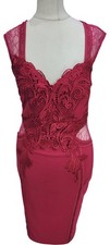 Lipsy London Fuchsia Lace Detail Bodycon Dress UK10