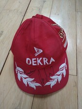 VINTAGE MICHAEL SCHUMACHER DEKRA FERARRI BASEBALL CAP HAT signed by Ross brawn