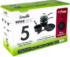 SCOVILLE NeverStick  Cookware 4+1 Free Set All Cookers Free Shipping 