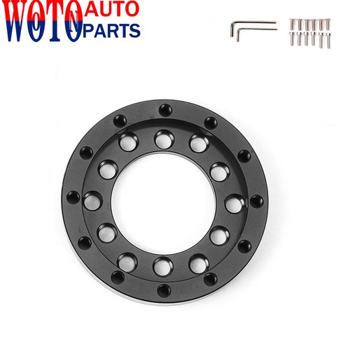 Black aluminum steering wheel - black,