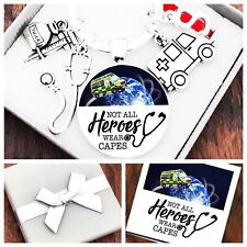 PARAMEDIC GIFT, AMBULANCE KEYRING, WHO NEEDS A SUPERHERO, INITIAL