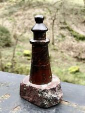 Vintage Cornish Serpentine Stone Lighthouse Ornament, Paperweight