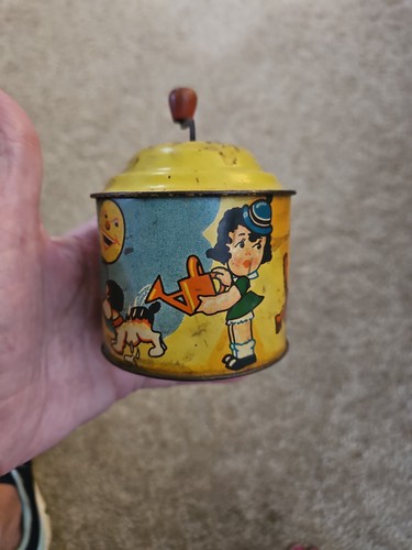 Vintage metal toy music box - vintage,