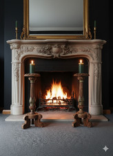 Tall Rustic Wooden Candlestick