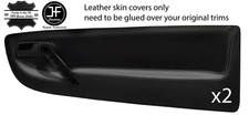 Black grey leather front - 2x,