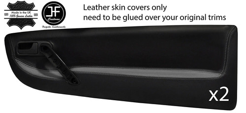 Black grey leather front - black&grey, 2x