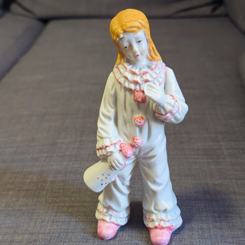 Porcelain clown girl - clown, figurine