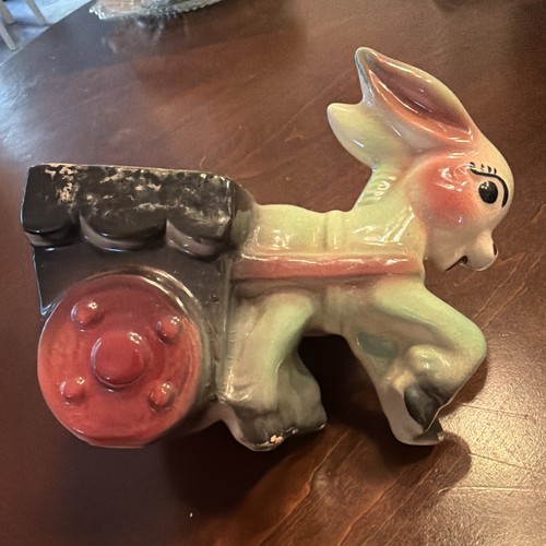 Vintage 1950s ceramic donkey - ceramic,