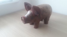 Solid Wood carved Friendly Piggy